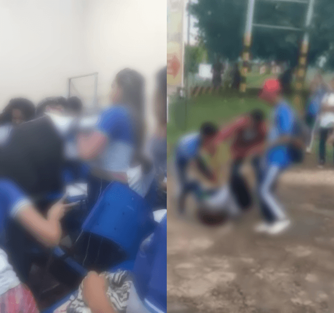 VÍDEOS: estudantes brigam dentro e fora de escolas no Amazonas