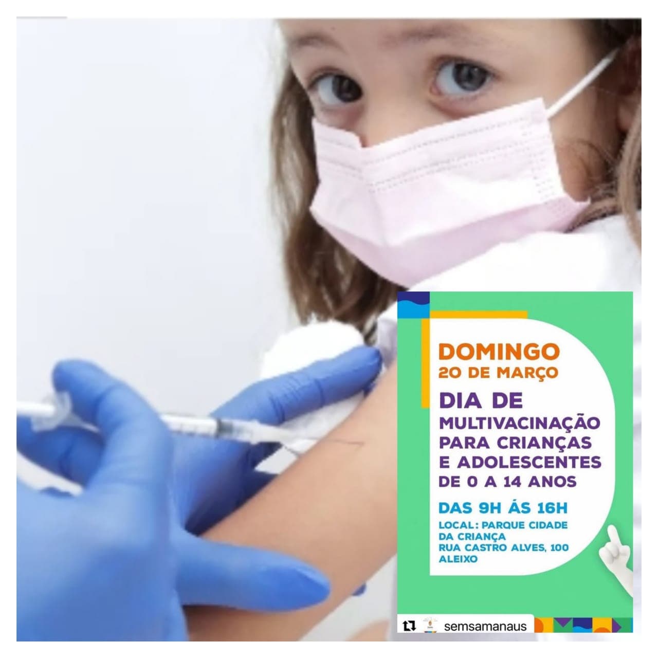 Vacinação infantil na cidade da criança