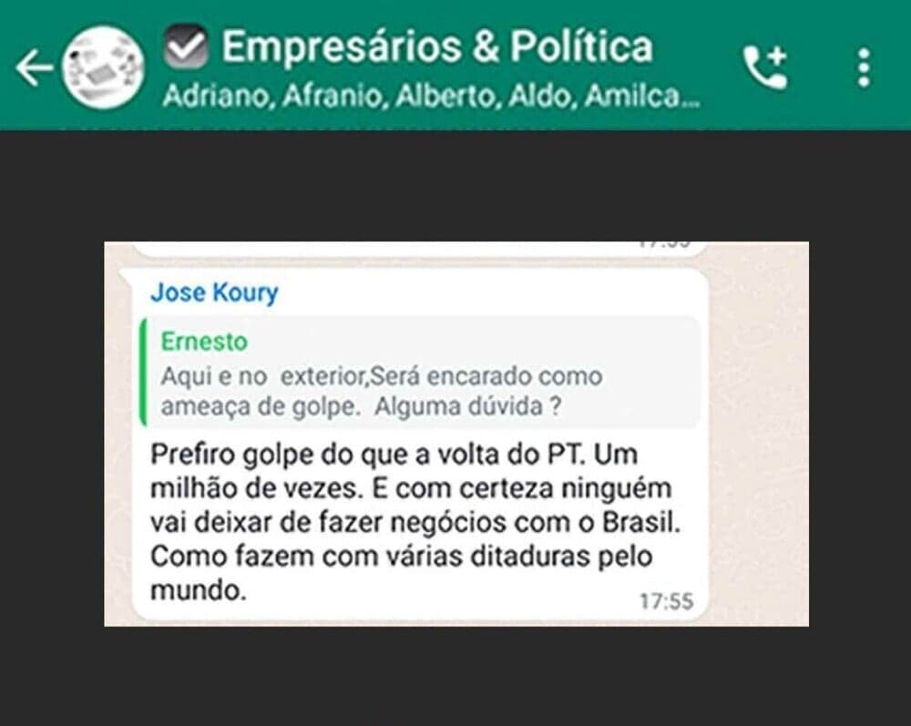 Deputados pedem prisão de empresários que defenderam golpe