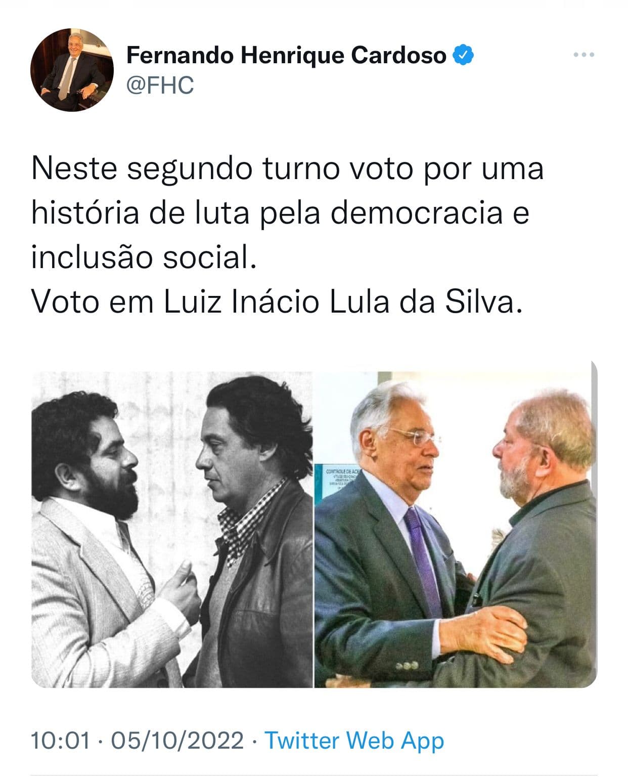 Fernando Henrique Cardoso anuncia apoio a Lula