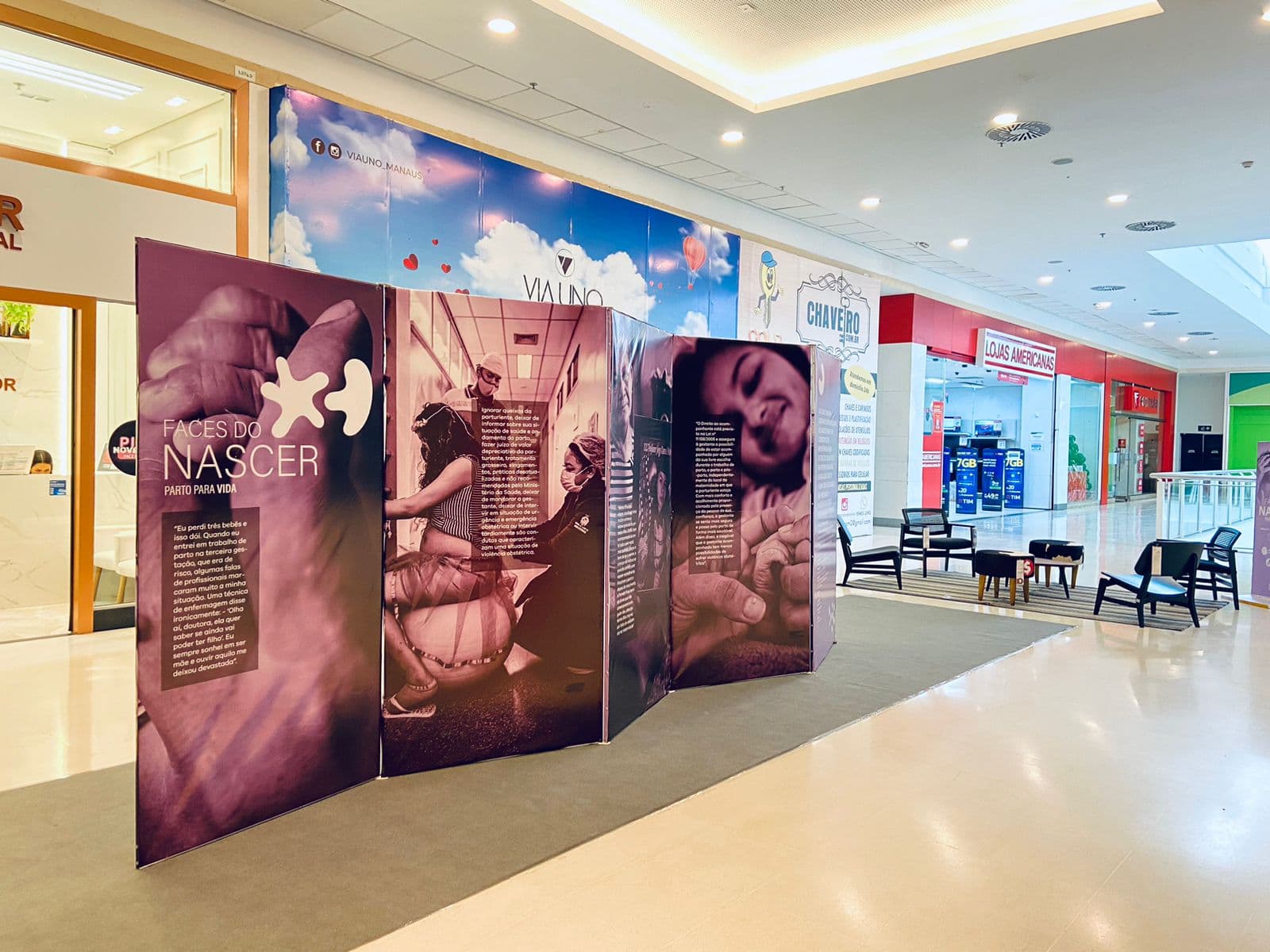 Defensoria realiza exposição ‘Faces do Nascer’ em shopping