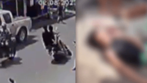 VÍDEO: Motoqueiro perde o controle e atinge em cheio grávida, no AM