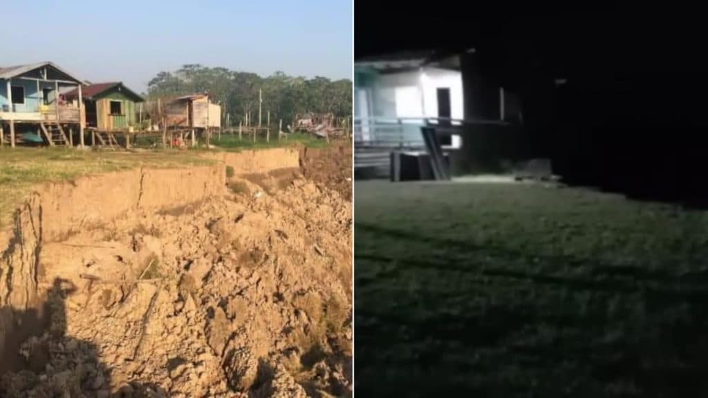 VEJA VÍDEOS: Escola desaba em comunidade de Iranduba; Defesa Civil fala à Onda Digital