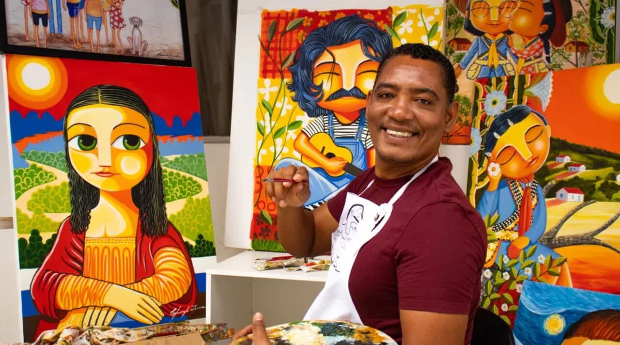 Artista baiano expõe suas obras no museu do Louvre, em Paris