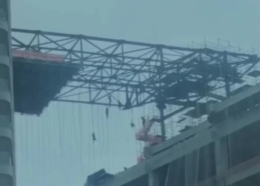 Vídeo: Operário morre ao cair de andaime em construção