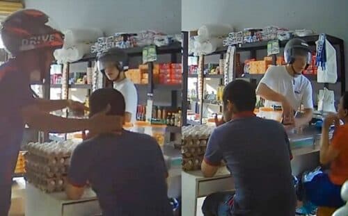 VÍDEO: Dupla se passa por cliente e assalta mãe e filho em mercadinho de Manaus