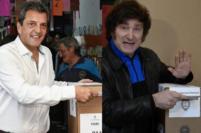 Massa e Milei votam na Argentina