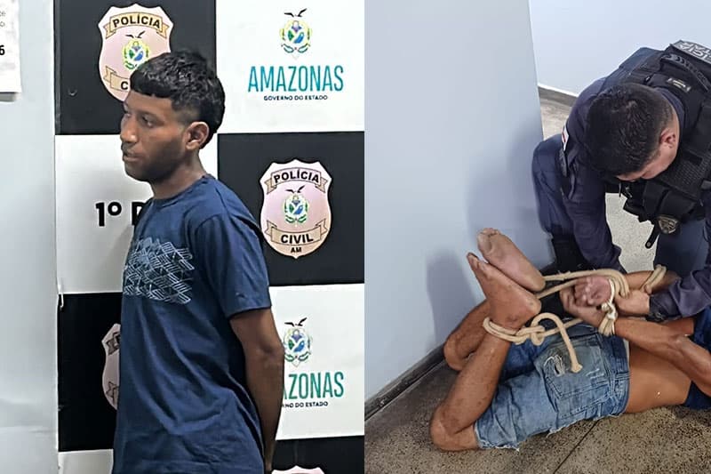 VÍDEO: Homem tenta escapar de delegacia em Manaus, mas acaba recapturado