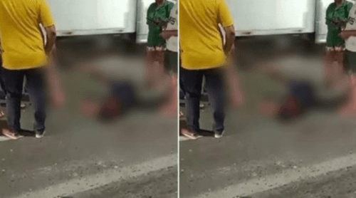 VÍDEO: Motociclista se choca contra traseira de carro e fica gravemente ferido, em Manaus