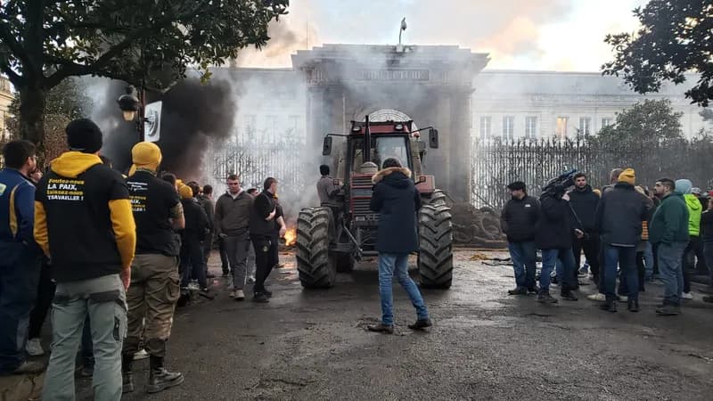 VÍDEOS: Agricultores protestam na França com fogo e estrume