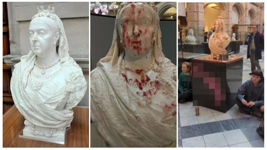 Escócia: Mulheres são presas por atirar geleia em busto da rainha da Escócia