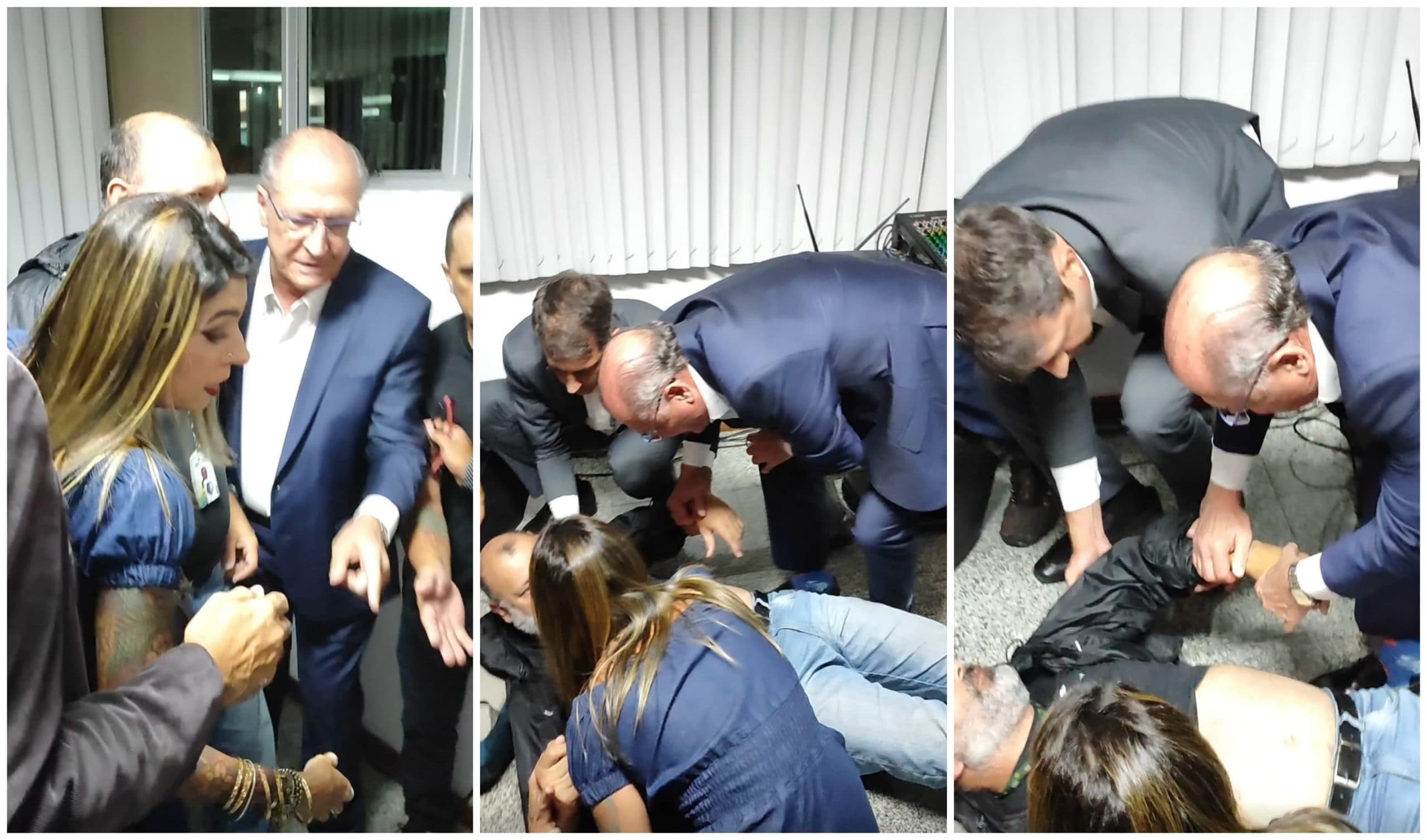 VÍDEO: Presidente em exercício, Alckmin ajuda a socorrer homem durante coletiva, em Manaus