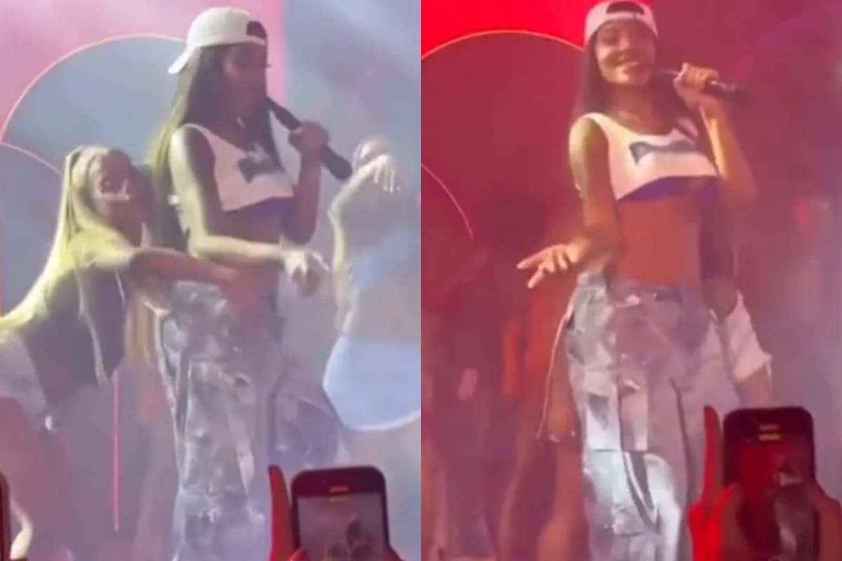 Playback? Em cruzeiro, Ludmilla canta com microfone invertido