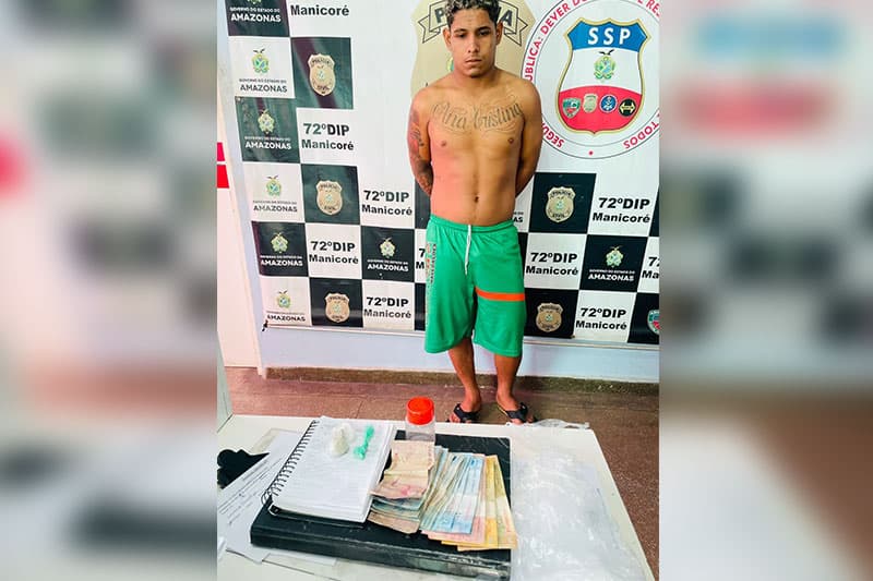 Traficante e usuário são detidos pela PM em Manicoré, no AM