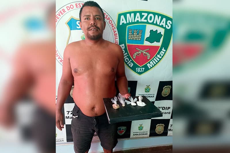 Homem é preso com drogas após tentar fugir de cerco policial em Manicoré