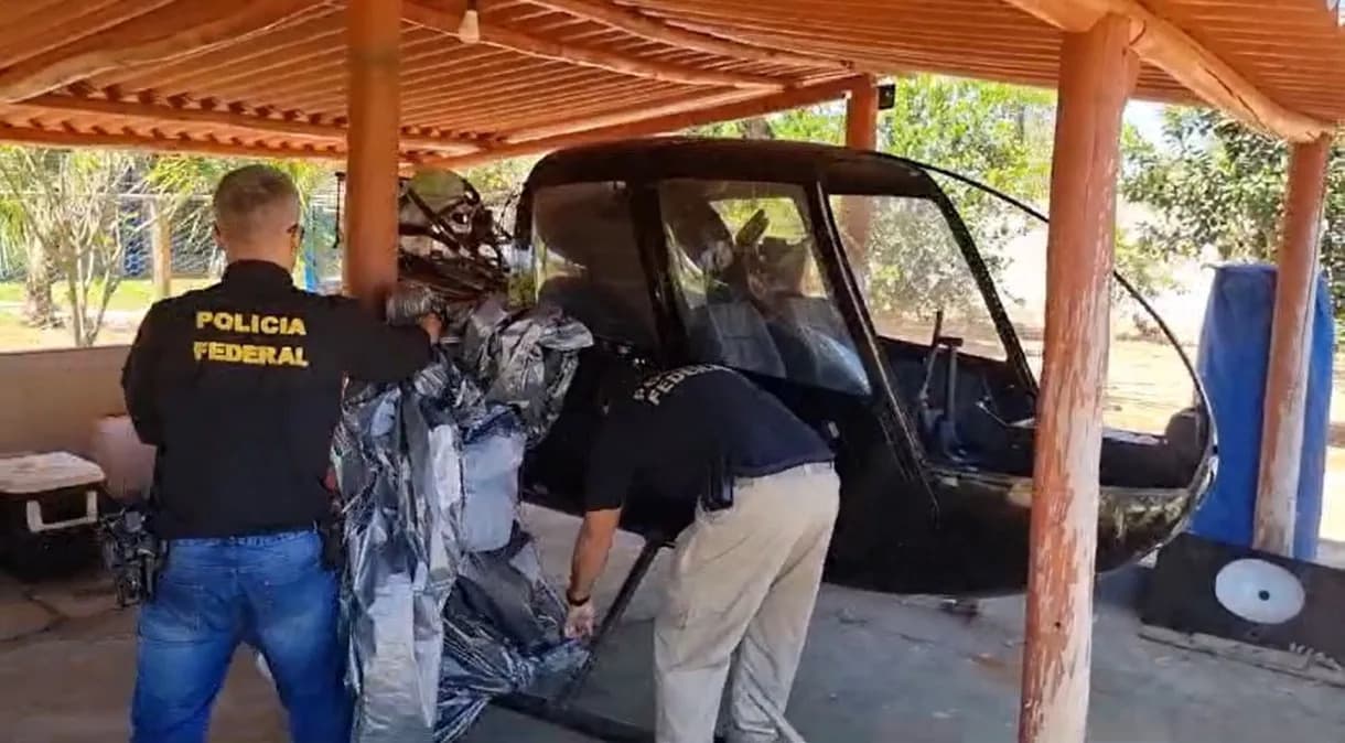 PF apreende 9 helicópteros em Goiás em operação contra tráfico internacional de drogas