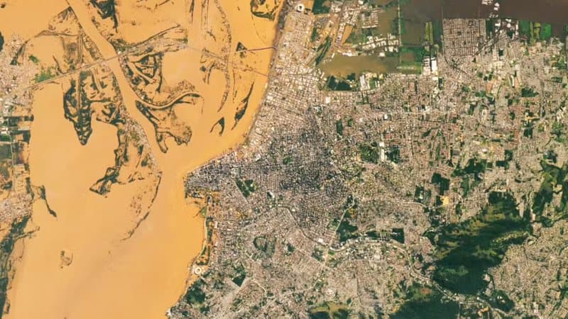 VÍDEO: satélite da Nasa revela imagem de devastação no RS