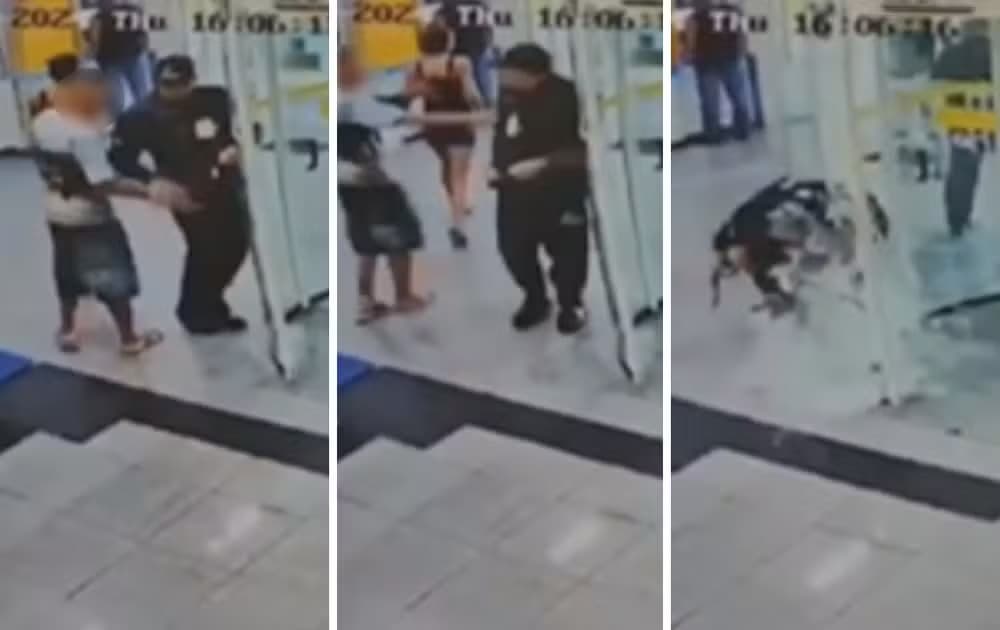 VÍDEO: Adolescente pega arma e atira em segurança de banco no interior de SP