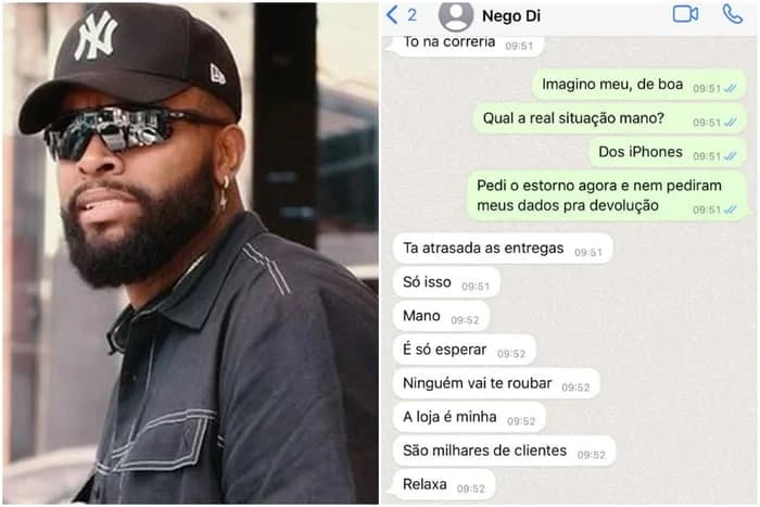 &#8220;Ninguém vai te roubar&#8221;, diz Nego Di em conversa com cliente que nunca recebeu produto