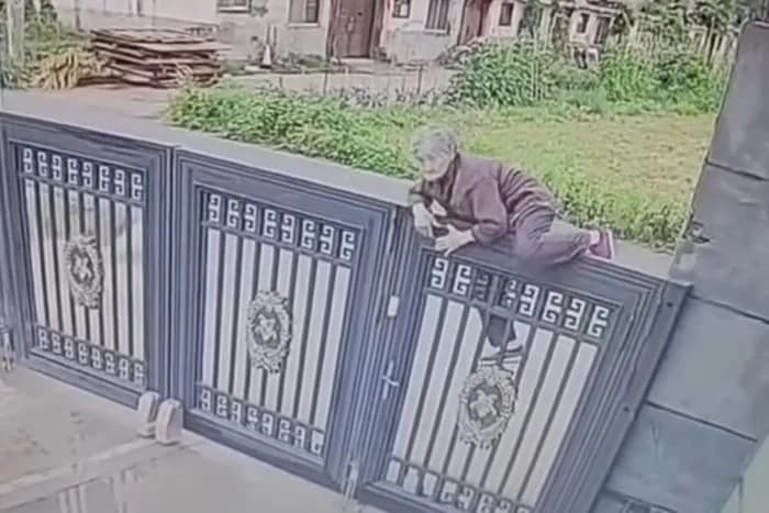 VÍDEO: Idosa de 92 anos escala portão para fugir de casa de repouso