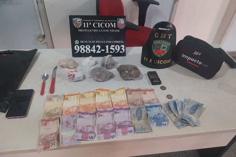 Tráfico de drogas: dois homens são presos e adolescente é apreendido em Manaus