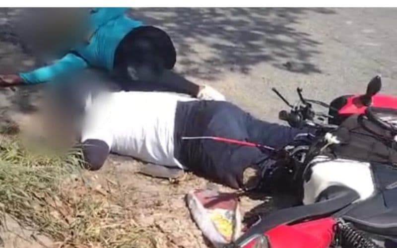 VÍDEO: Motociclista e passageira ficam feridos em grave acidente no Nova Cidade