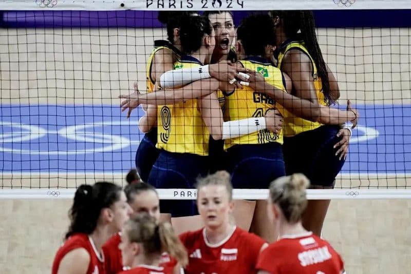 Brasil bate Polônia e garante a melhor campanha do vôlei na 1ª fase das Olimpíadas