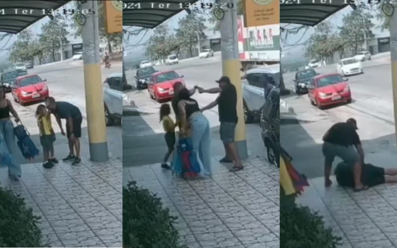 VÍDEO: Subtenente da PM é baleado enquanto deixava os filhos gêmeos em escola