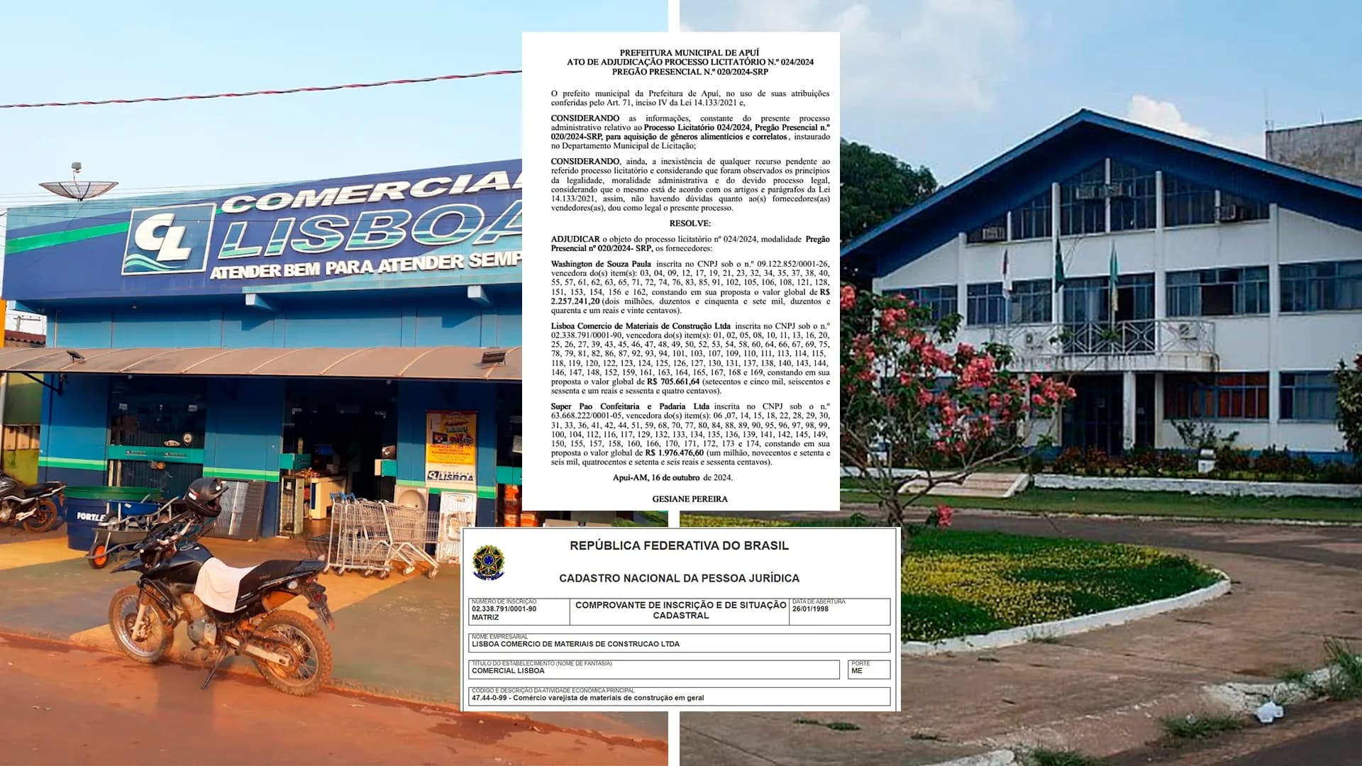 Empresa de materiais de construção ganhará R$ 705 mil para fornecer produtos de ‘gêneros alimentícios’ à Prefeitura de Apuí