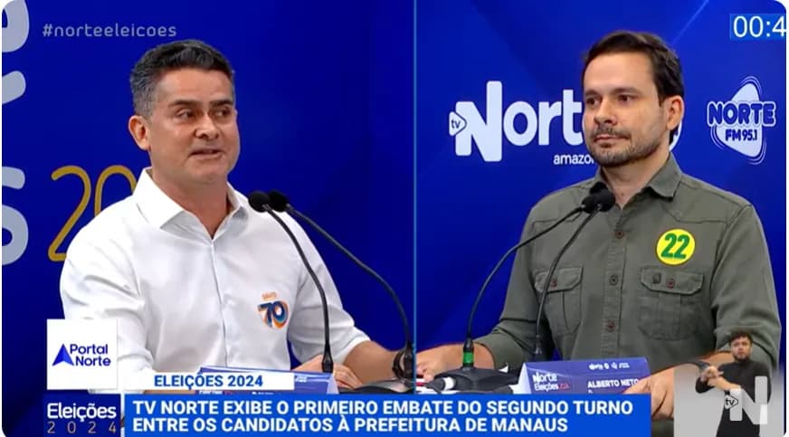 David Almeida e Alberto Neto trocam acusações em debate para 2º turno