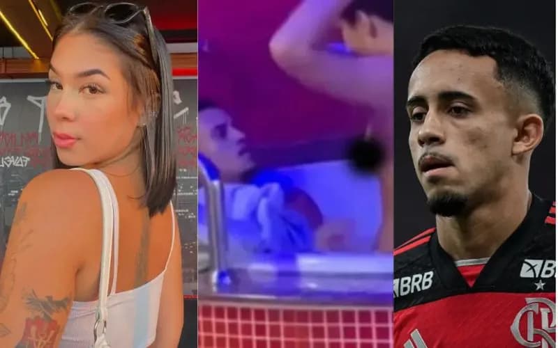 VÍDEO: &#8220;Sem camisinha&#8221;, diz amante de jogador do Flamengo após vazar foto dos dois em banheira