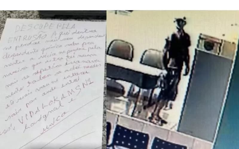“Amo vocês”, diz ladrão em bilhete após furtar estabelecimentos