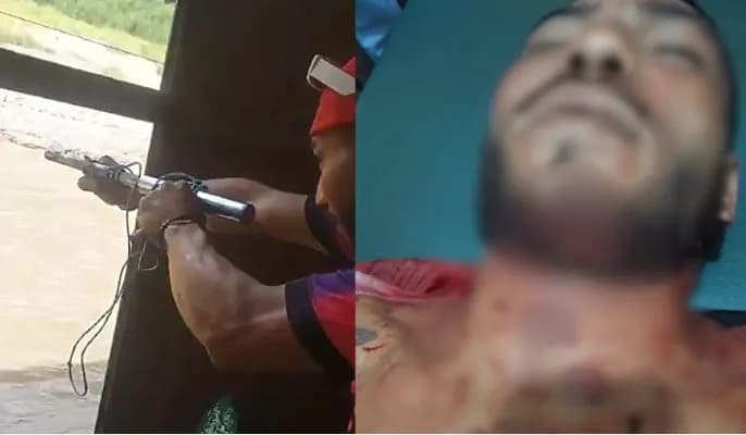 IMAGENS FORTES: Veja momento em que homem atira no próprio queixo com arma caseira e morre, em Anamã