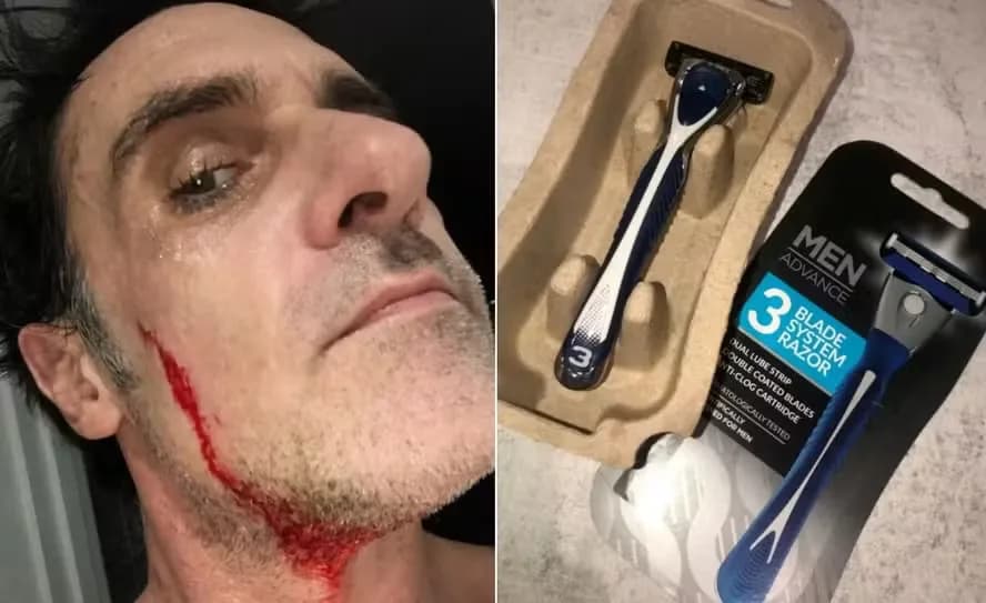 Homem ganha indenização após se cortar com lâmina de barbear