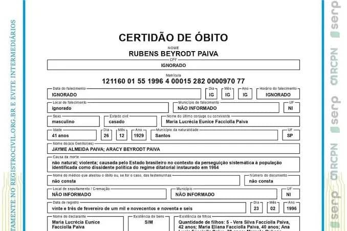 414 certidões de óbito de mortos e desaparecidos na ditadura serão retificadas