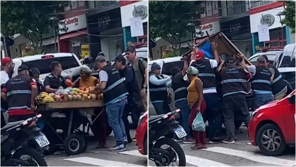 VÍDEO: Fiscais da Prefeitura são criticados por abordagem contra vendedora no Centro de Manaus