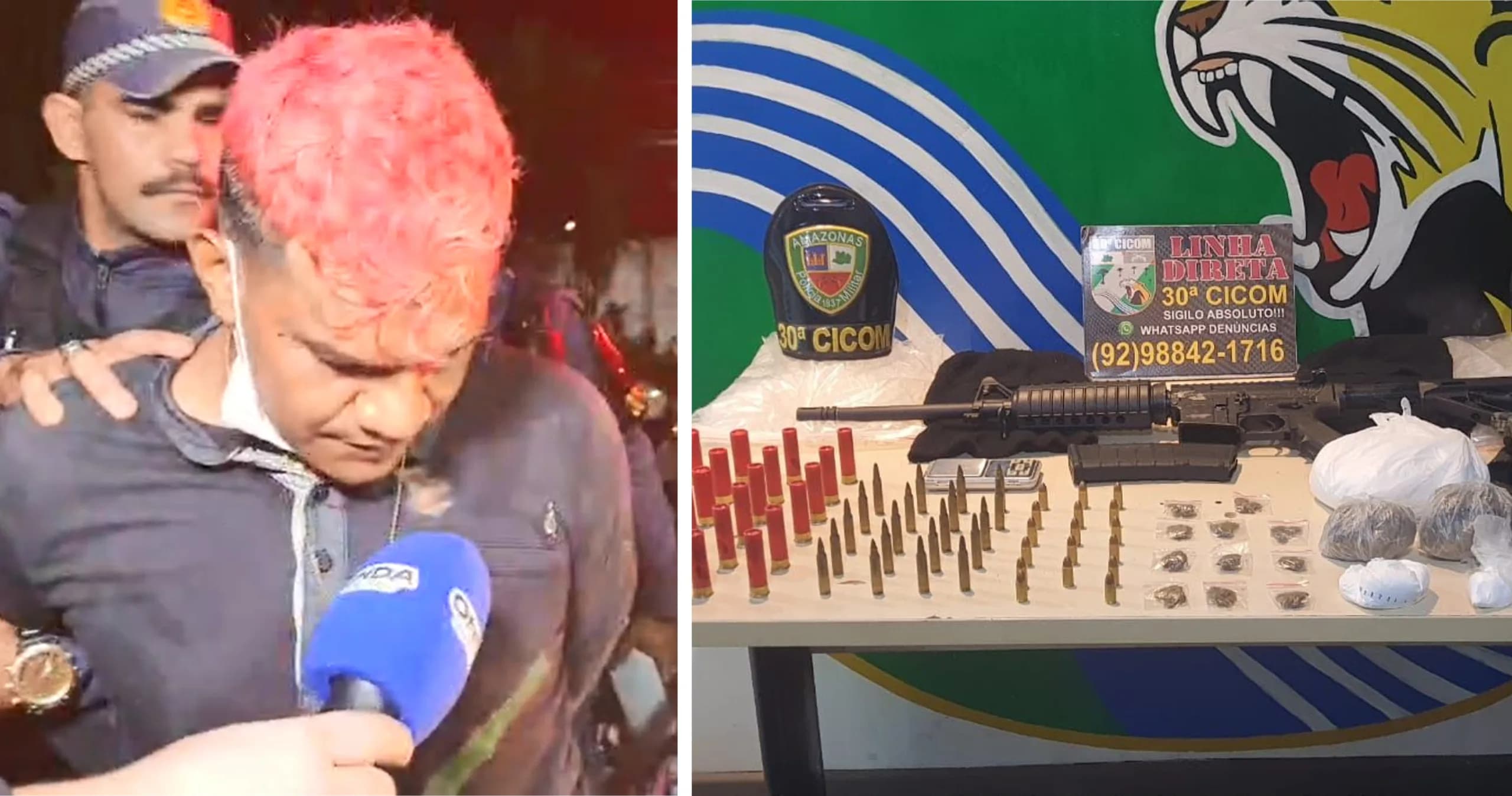 Membros de facção criminosa são presos com fuzil e drogas em Manaus