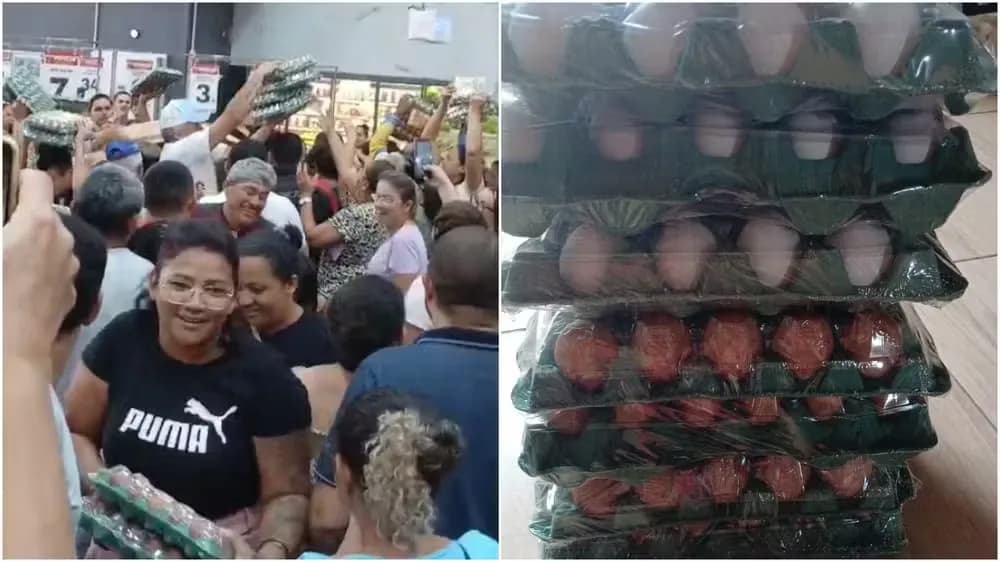 VÍDEOS: Consumidores causam tumulto em supermercado de Fortaleza para comprar ovos a R$ 8,99