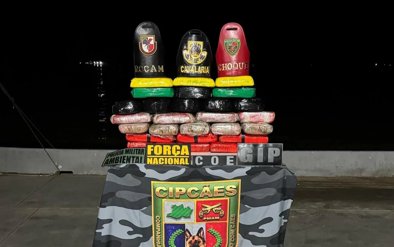 Cães da Base Arpão 3 ajudam PM a apreender R$ 1,8 milhão em drogas no interior do AM