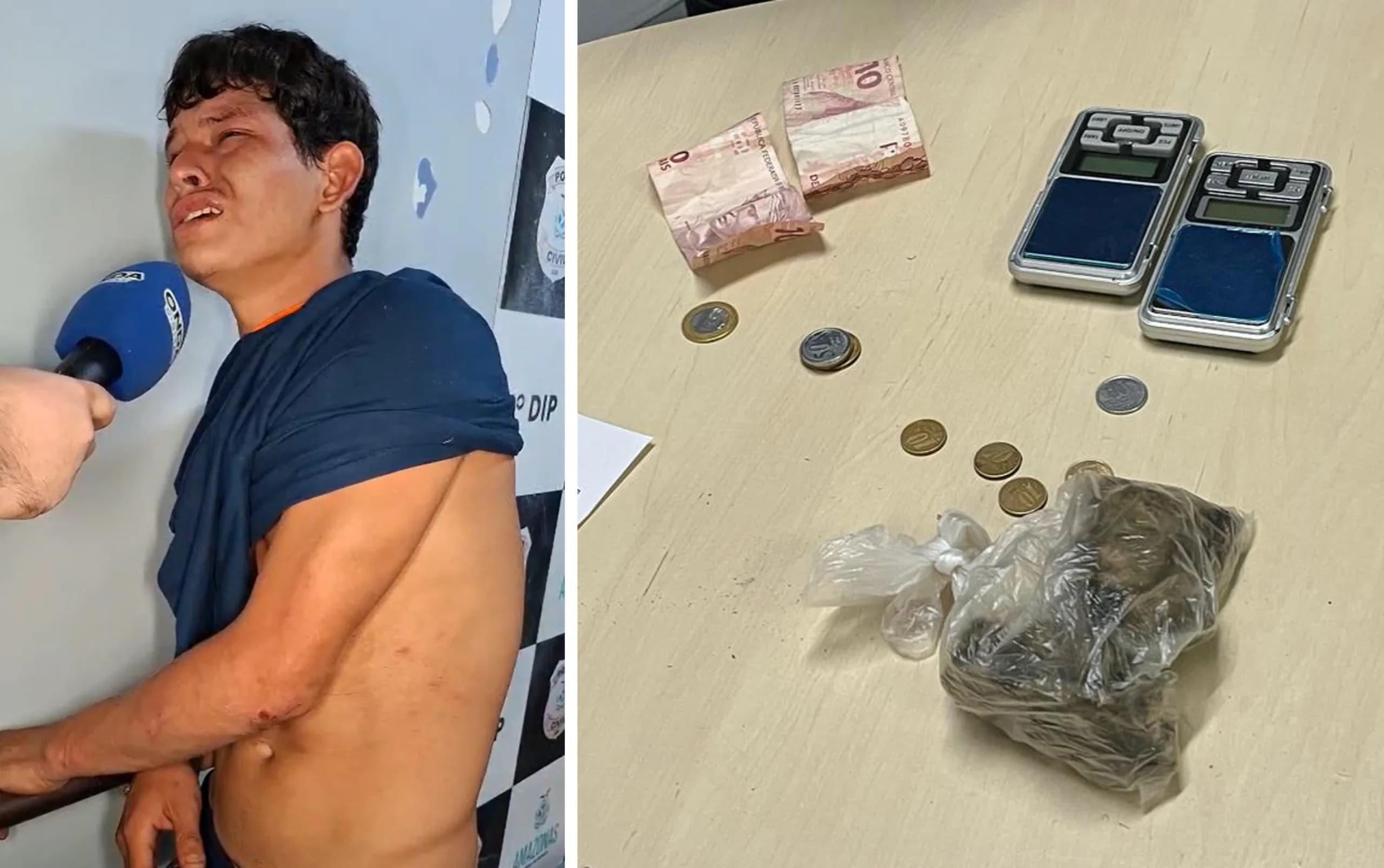 VÍDEO: Jovem preso com drogas em Manaus chora na delegacia: “cuidem do meu filho”