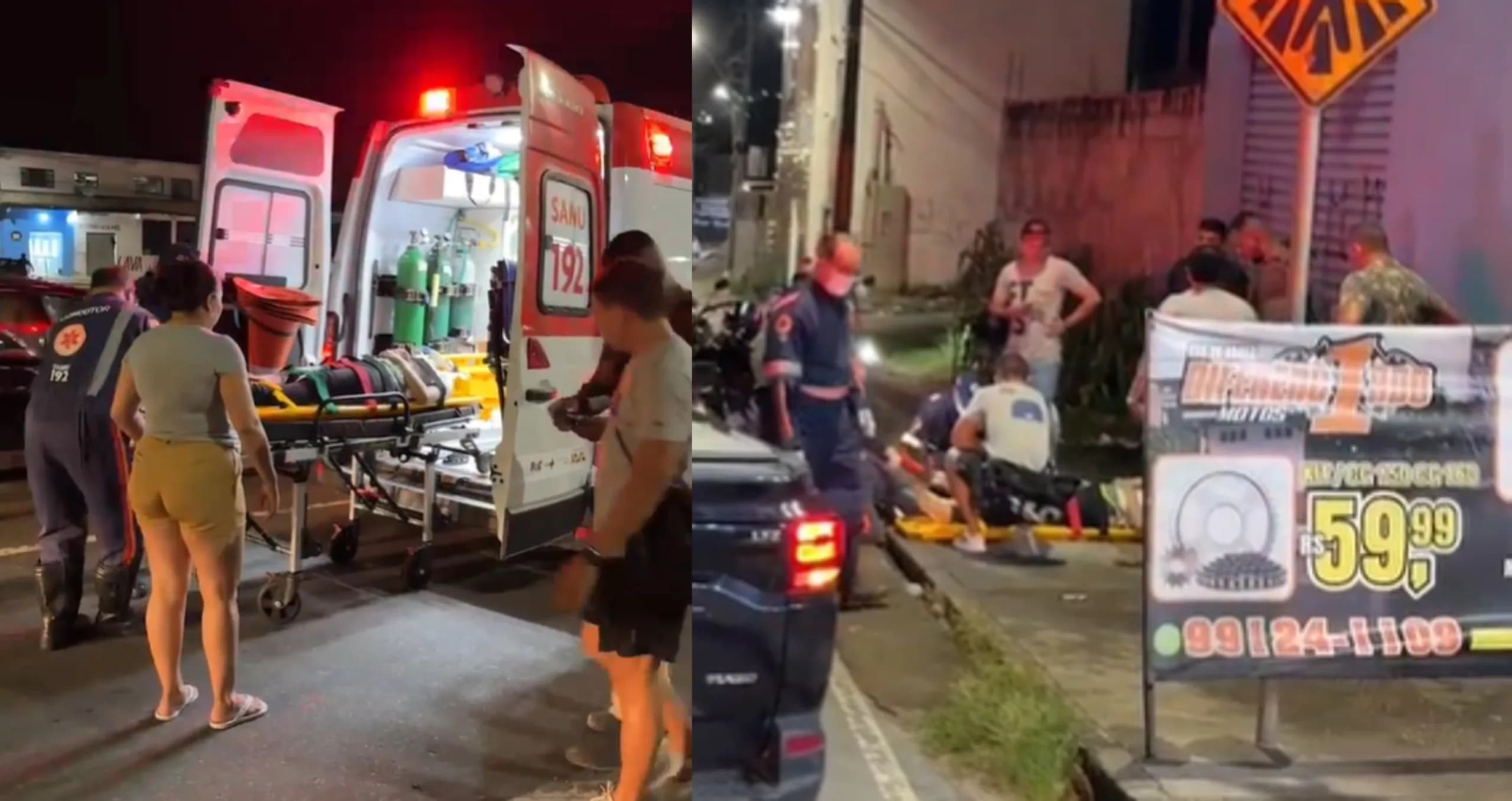 Acidente em faixa de pedestres deixa estudante e motociclista feridos na zona Norte de Manaus