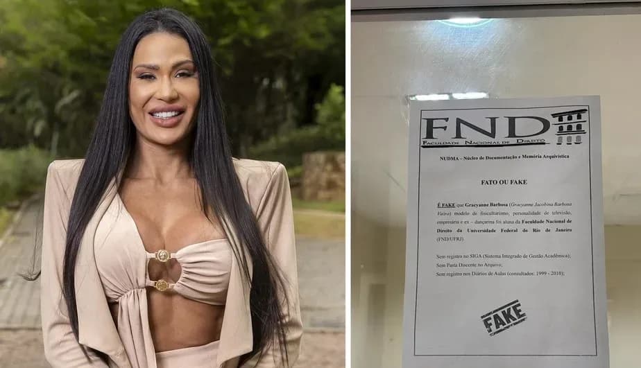 Gracyanne Barbosa é desmentida sobre ter cursado direito na UFRJ
