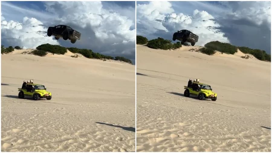 Motorista de picape que “voou” sobre buggy em duna no Ceará desmaiou, afirma site