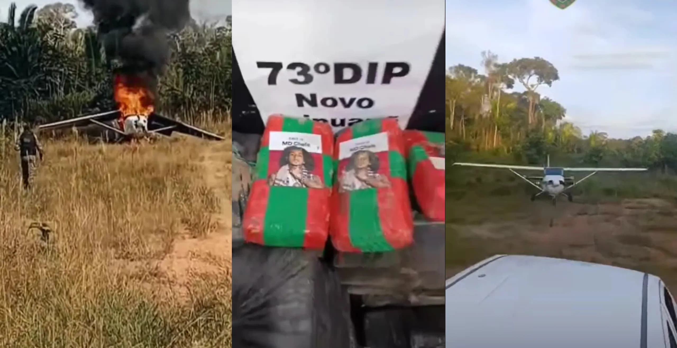 Aeronave carregada com 320 kg de cocaína é interceptada no interior do Amazonas