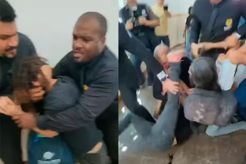 Protesto termina com agressões em discurso do governador do Acre