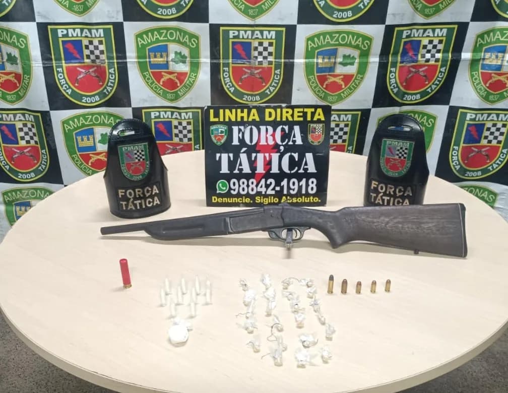 Polícia apreende armas e drogas após ataque de facções em Manaus
