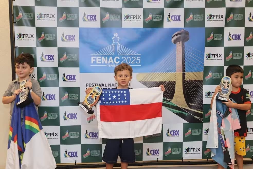 Pequeno gênio do xadrez: amazonense conquista bicampeonato nacional Sub-6