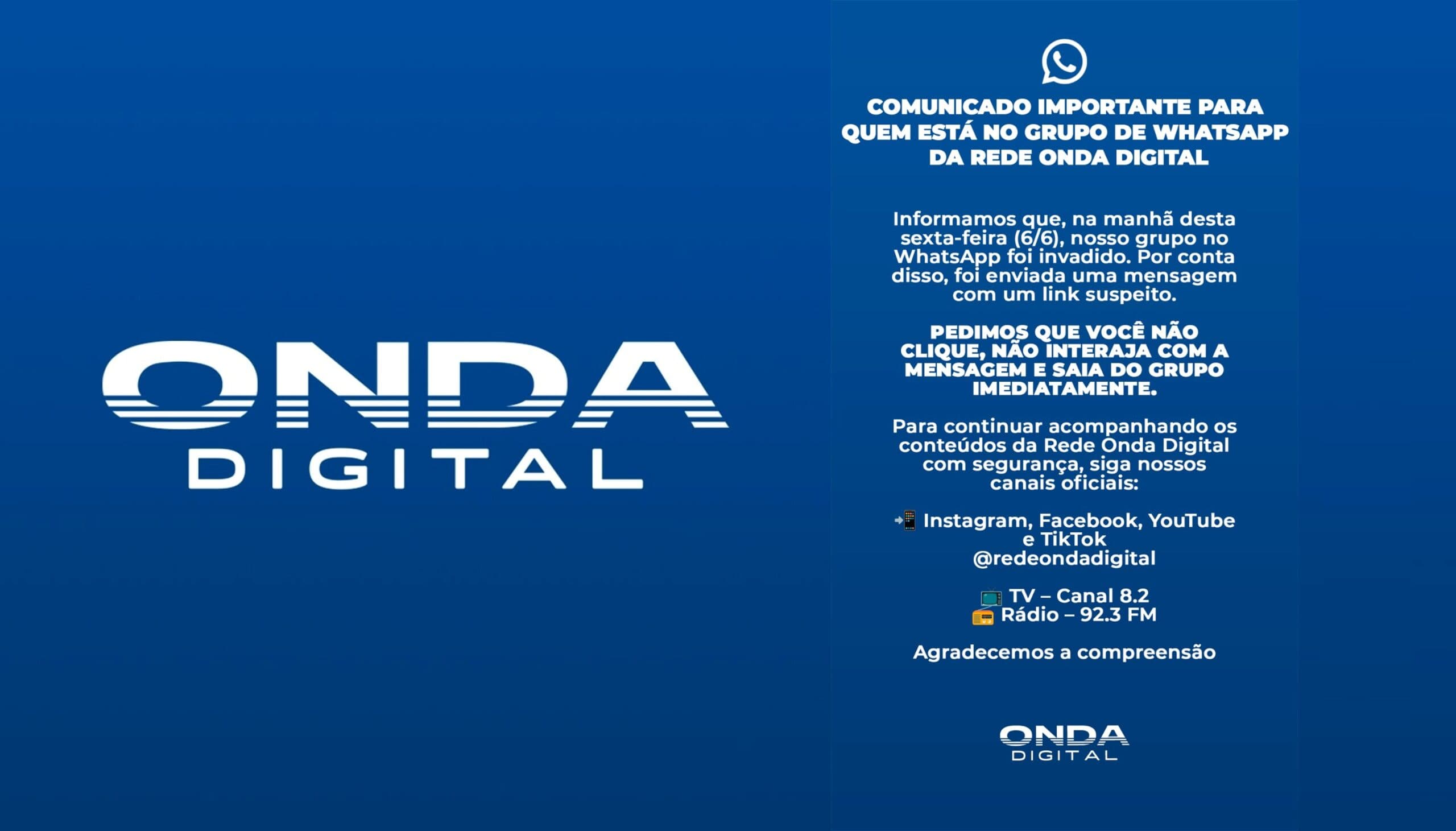 Rede Onda Digital sofre ataque hacker e alerta usuários sobre golpe em grupos de WhatsApp