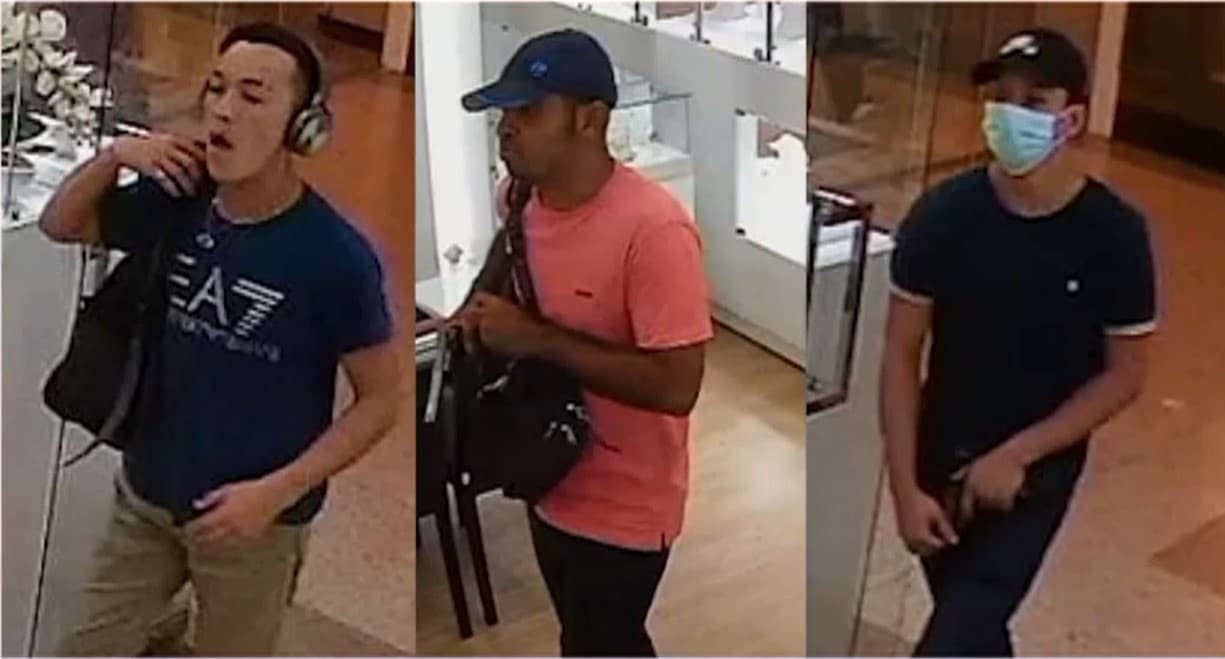 Trio que assaltou joalheria no Amazonas Shopping é identificado por câmeras de segurança