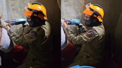 VÍDEO: detento tenta fugir de penitenciária do Acre, mas fica entalado em buraco que cavou